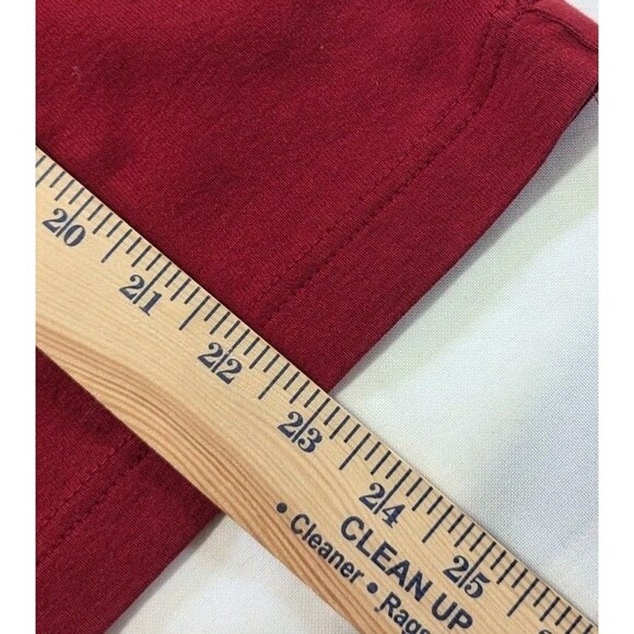Old Navy Top Womens XL 100% Cotton Red 3/4 Sleeve Mock Turtleneck - Picture 6 of 6